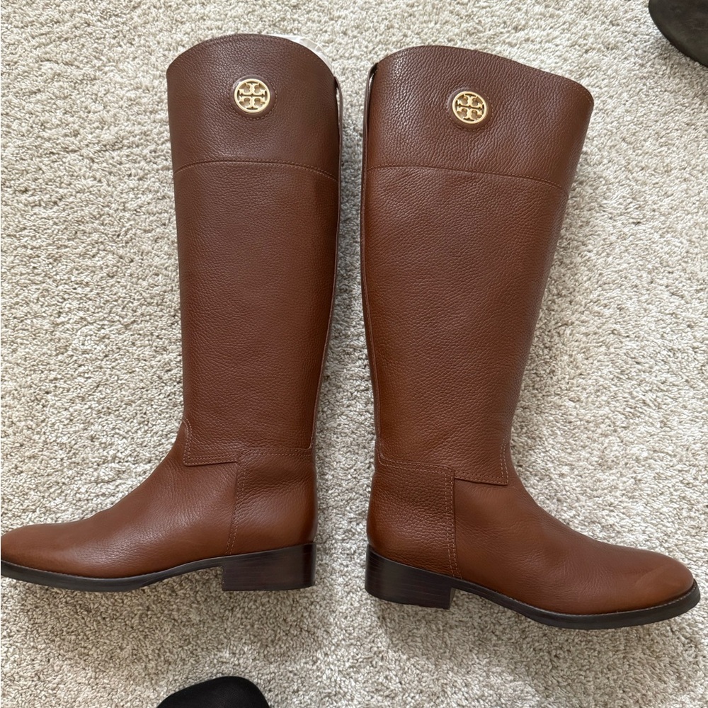 Tory Burch Brown junction Leather Riding Boots